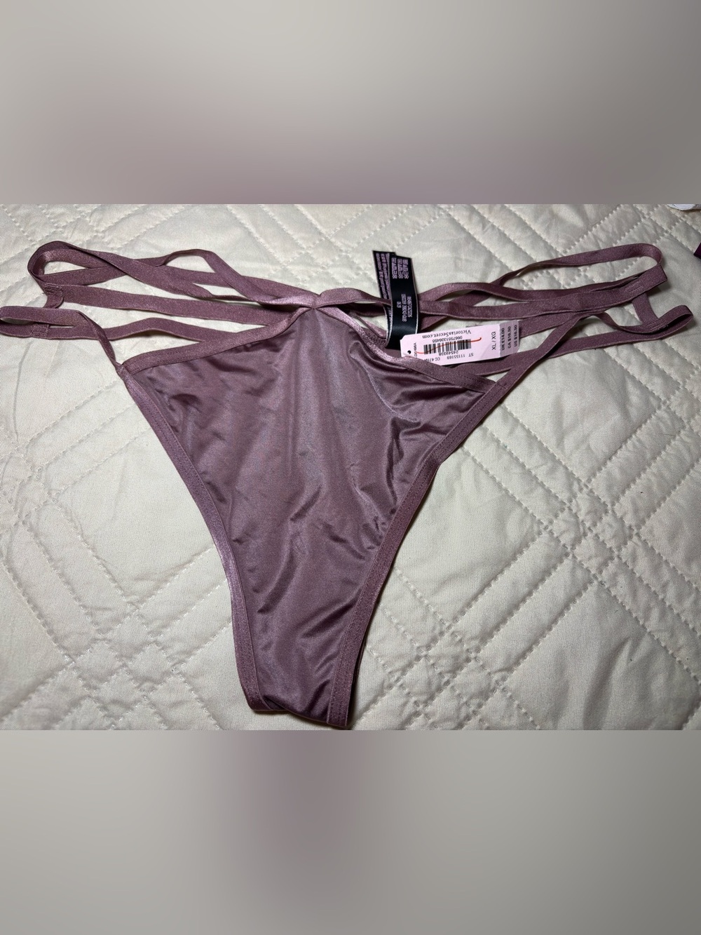 Victoria’s Secret Size XL Strappy High-Cut Thong Dusty Mauve